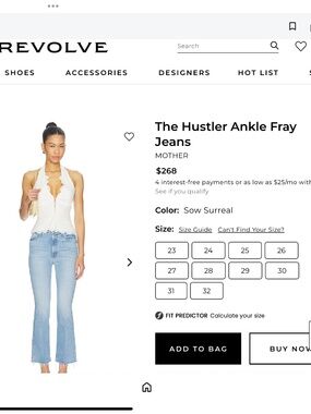 MOTHER 'The Hustler' Fray Jeans